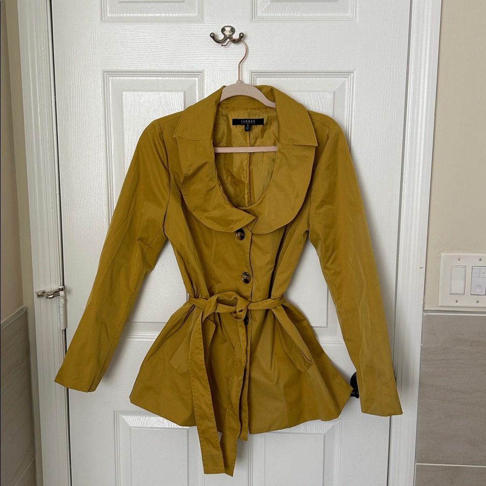 Sandro studio Golden Yellow spring coat. EUC